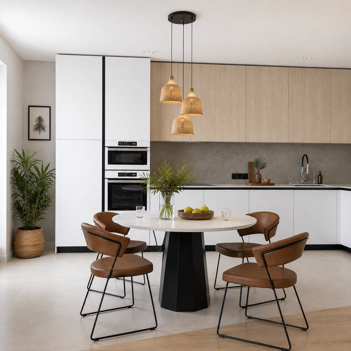 Suspension Cloche en Rotin x3
