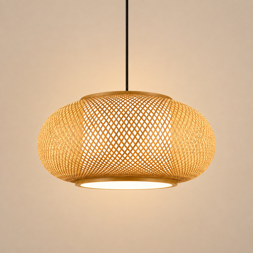 Suspension Ronde Bambou Sophistiquée