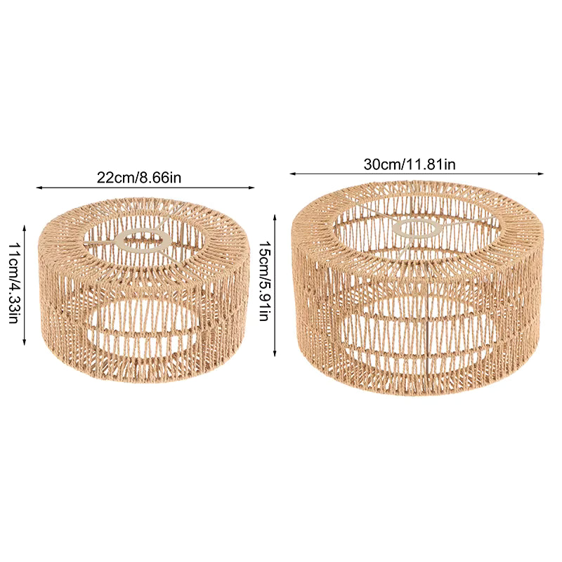 Suspension Rotin Tressé Forme Cylindre