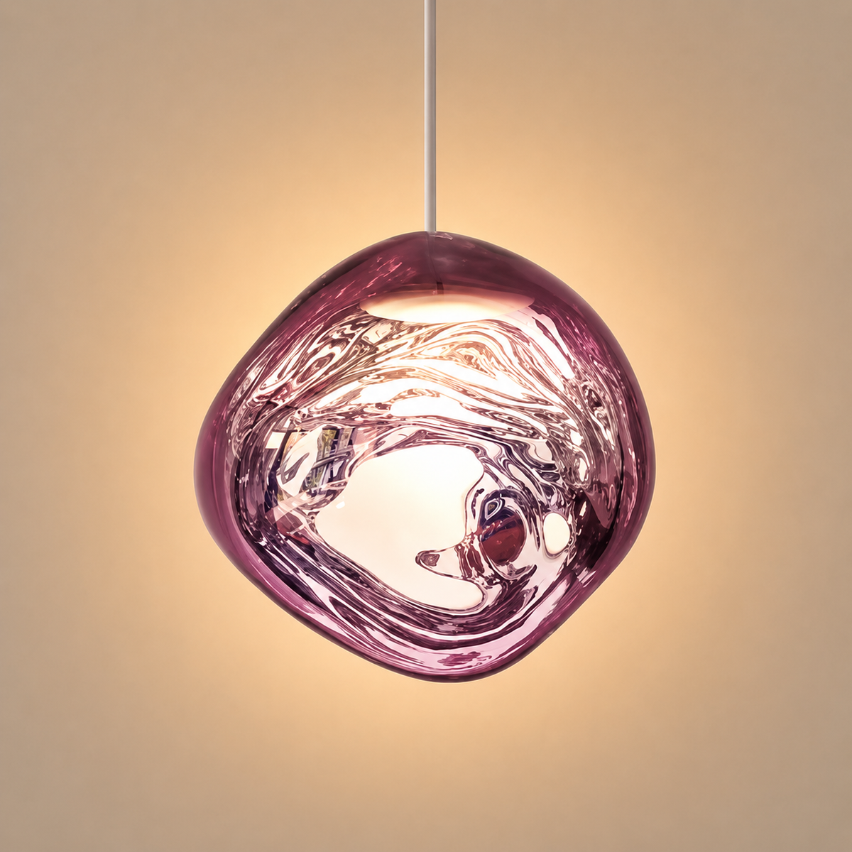 Suspension LED Organique Design Effet Verre