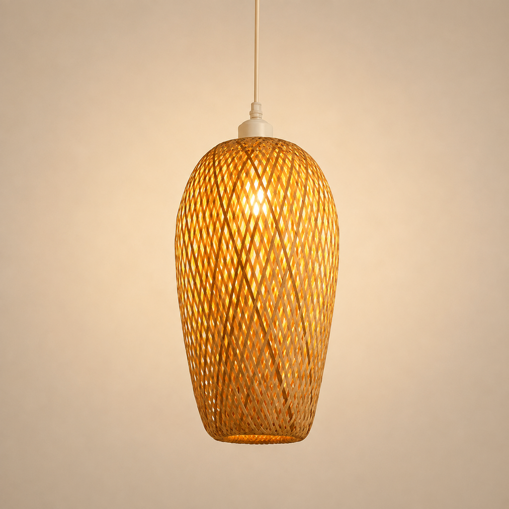 Suspension Rotin Grande Tulipe