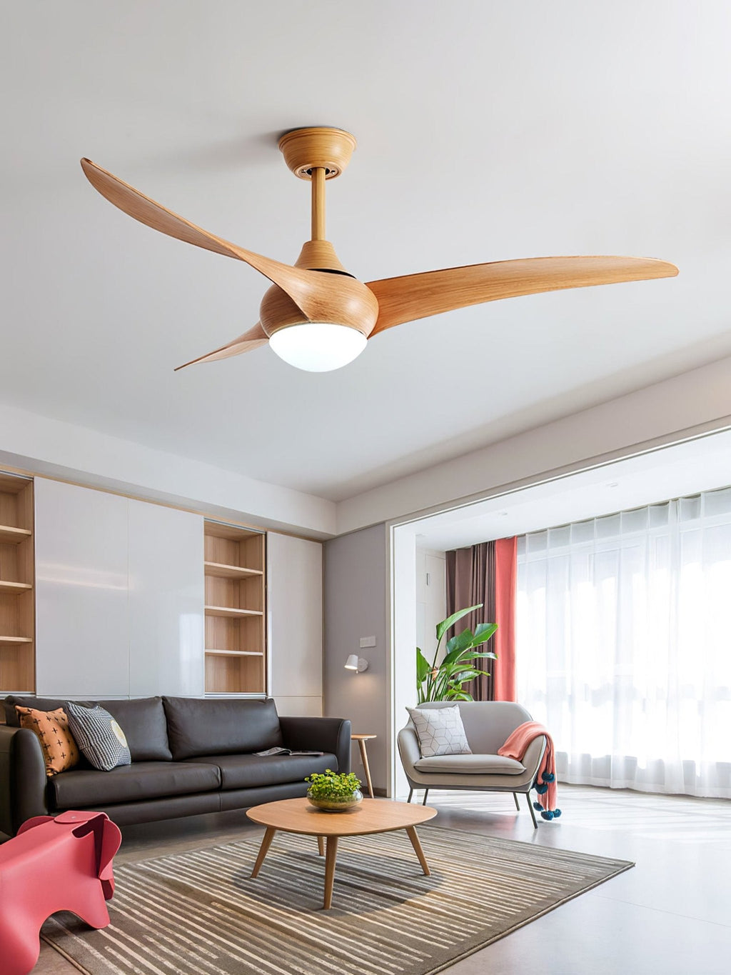 Plafonnier Ventilateur Zatheora Naturel