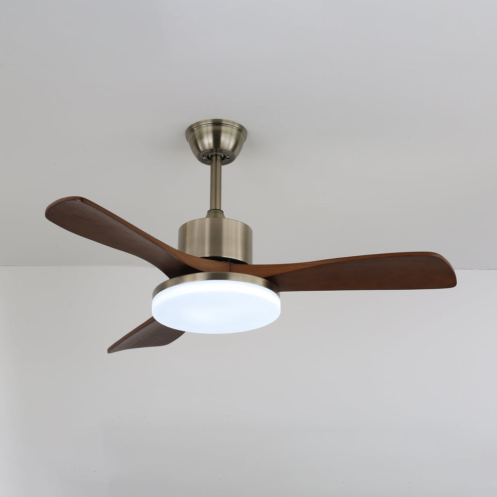 Plafonnier Ventilateur Selora Laiton & Bois