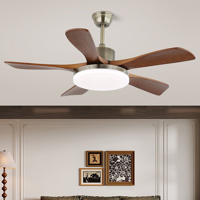 Plafonnier Ventilateur Elara Laiton & Bois