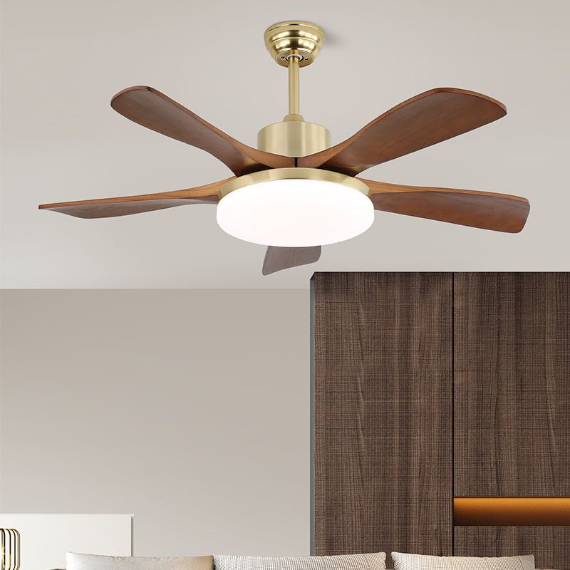 Plafonnier Ventilateur Elara Laiton & Bois