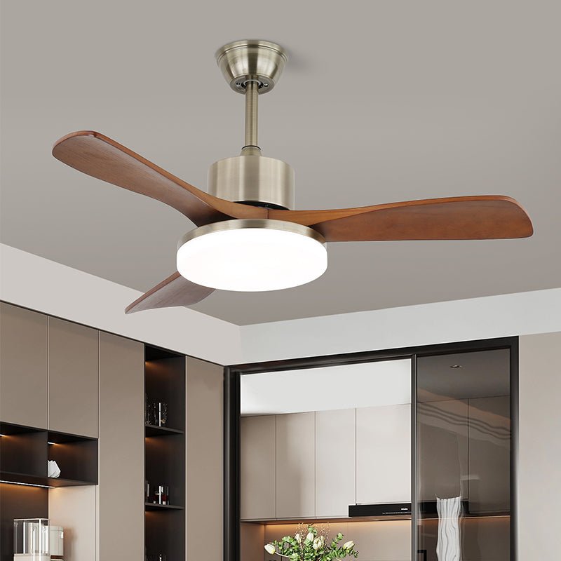Plafonnier Ventilateur Elara Laiton & Bois