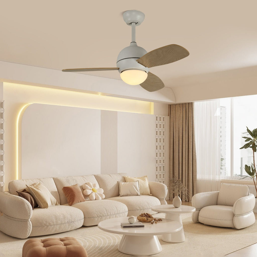 Plafonnier Ventilateur Vevo Bois & Blanc