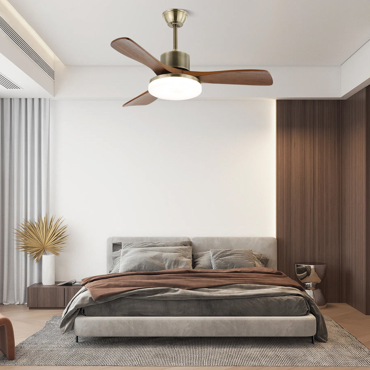 Plafonnier Ventilateur Ventio Bois & Nickel