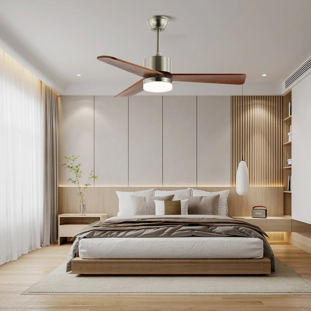 Plafonnier Ventilateur Ventio Bois & Nickel