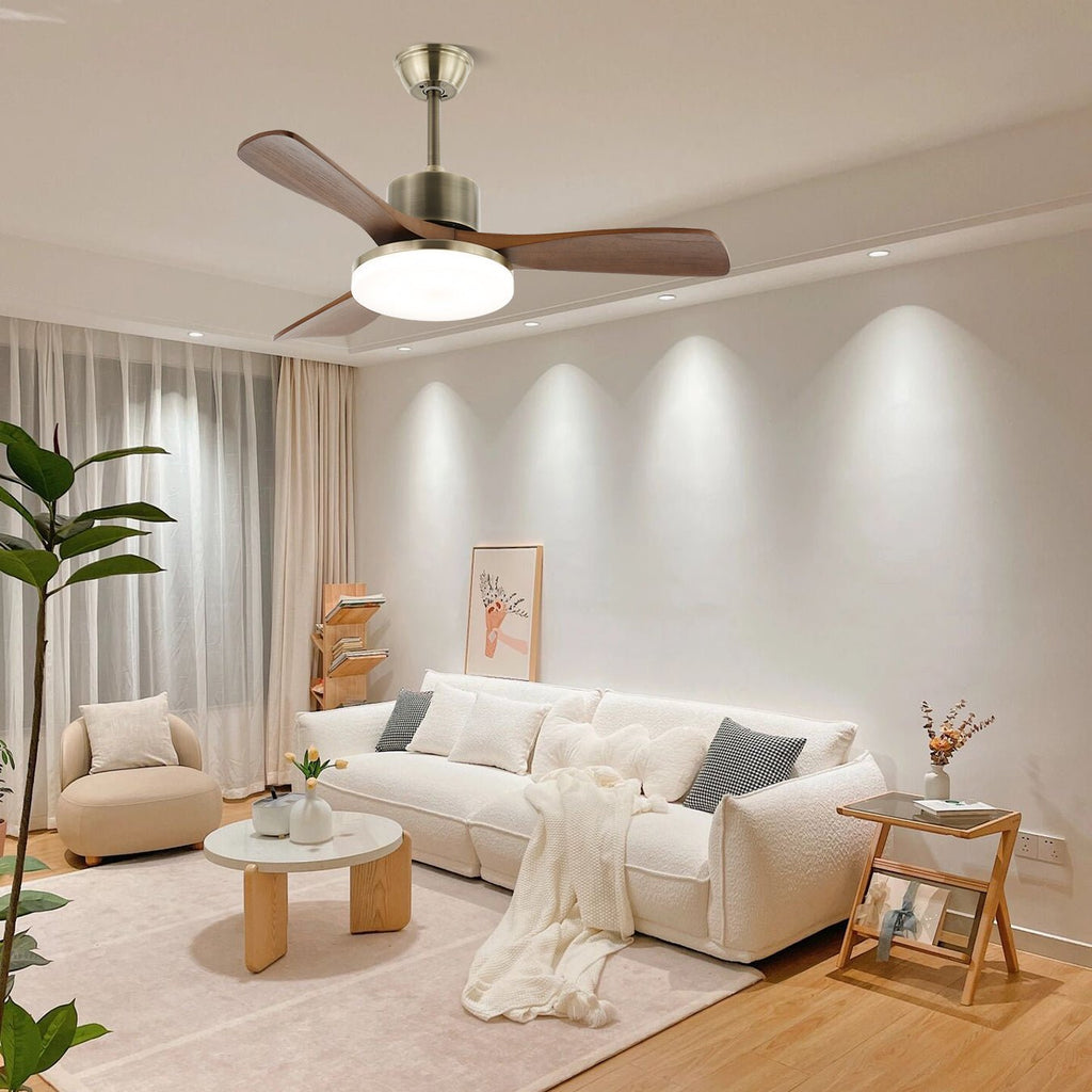 Plafonnier Ventilateur Ventio Bois & Nickel