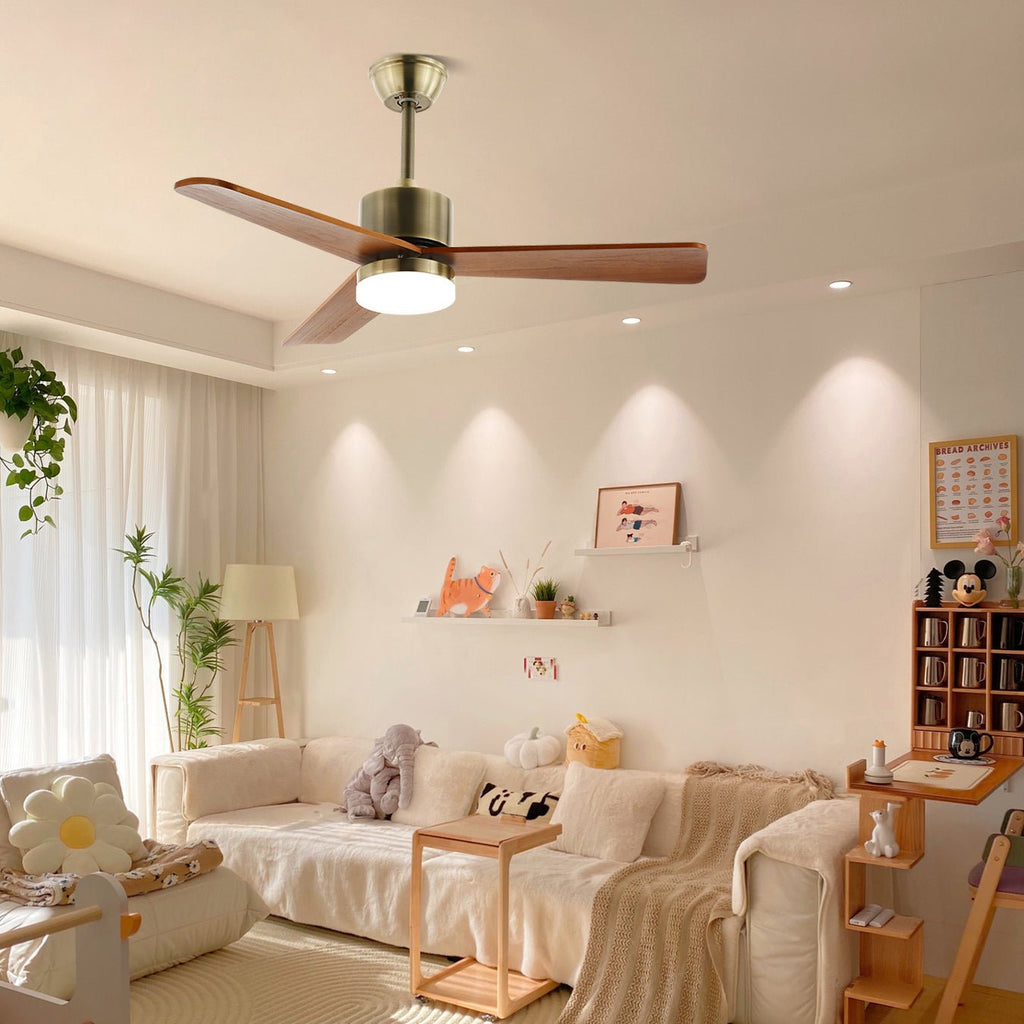 Plafonnier Ventilateur Ventio Bois & Nickel