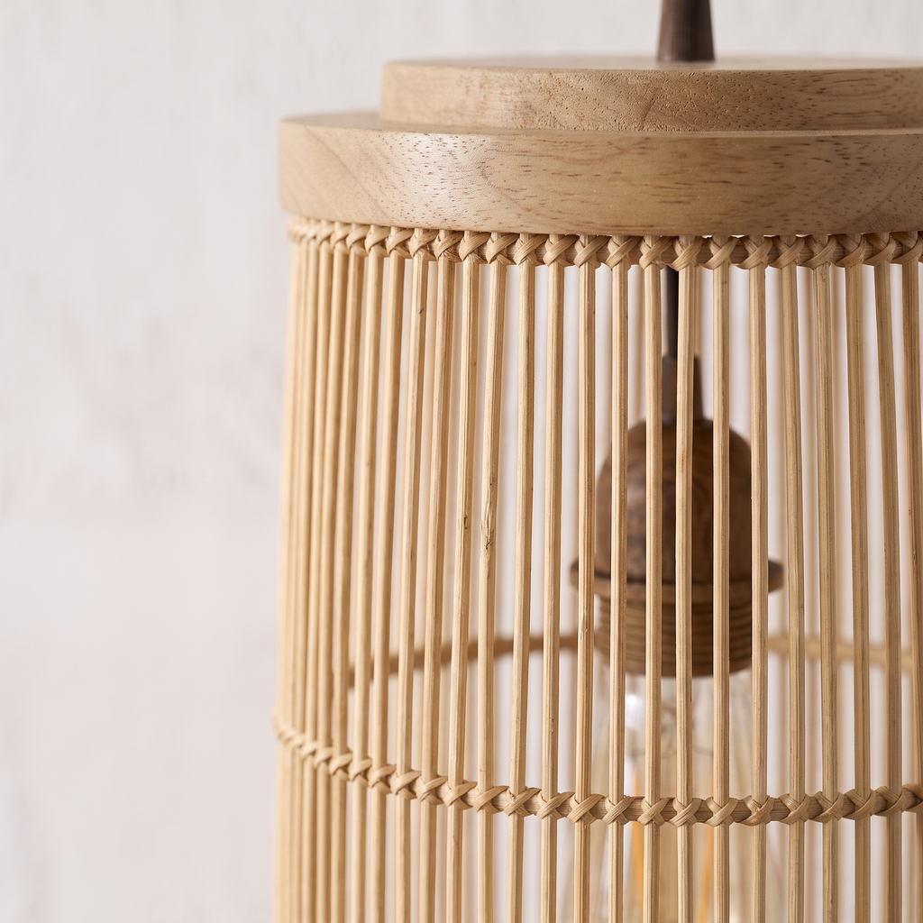 Suspension Lanterne Verticale Rotin