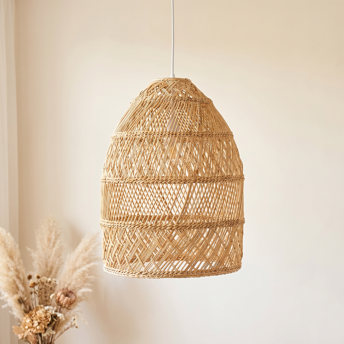 Suspension Cloche Rotin