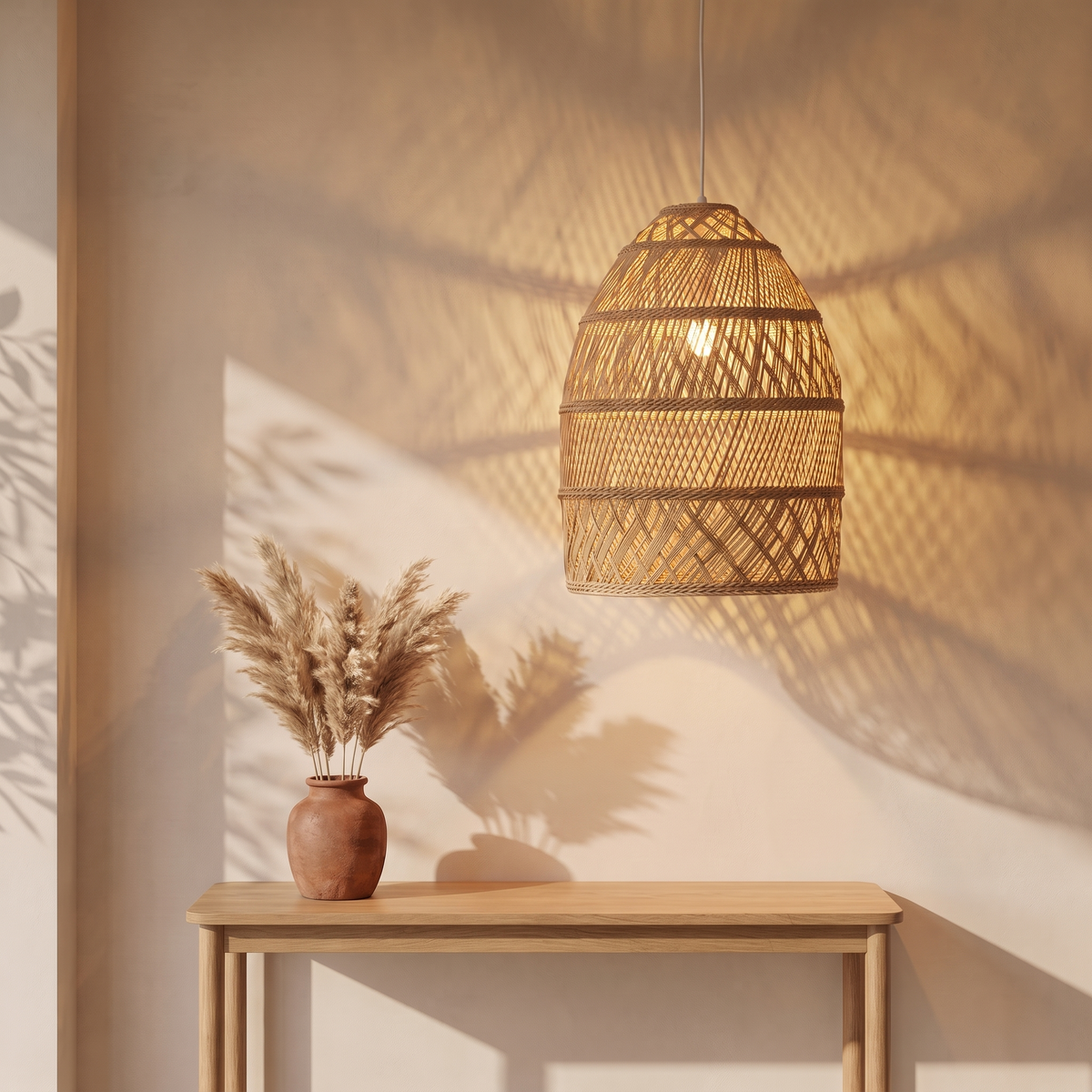 Suspension Cloche Rotin