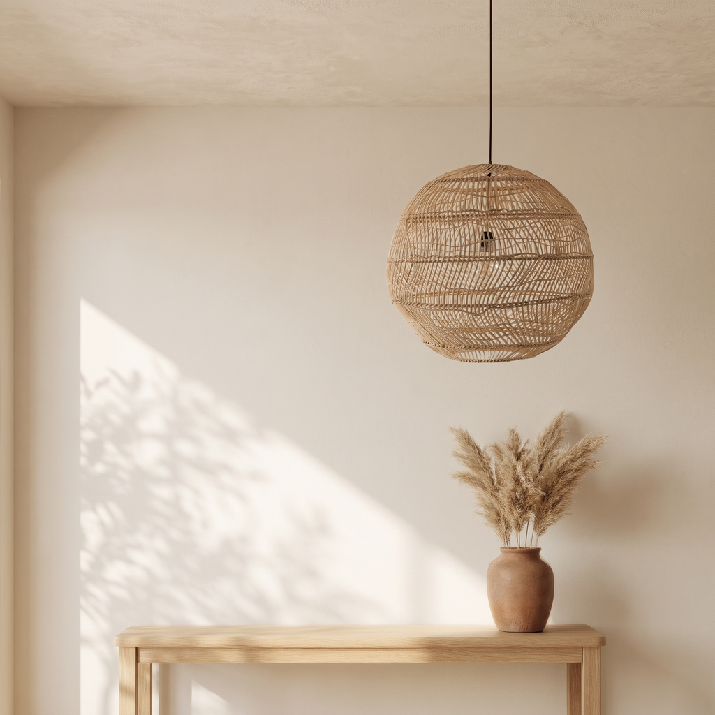 Suspension Sphère Rotin