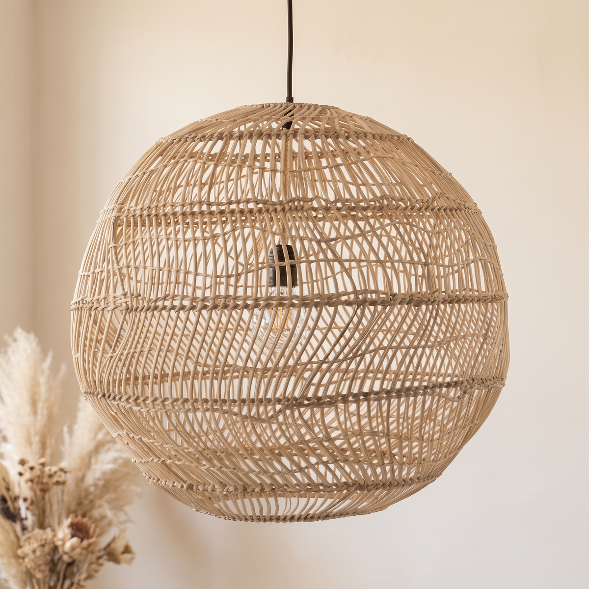 Suspension Sphère Rotin