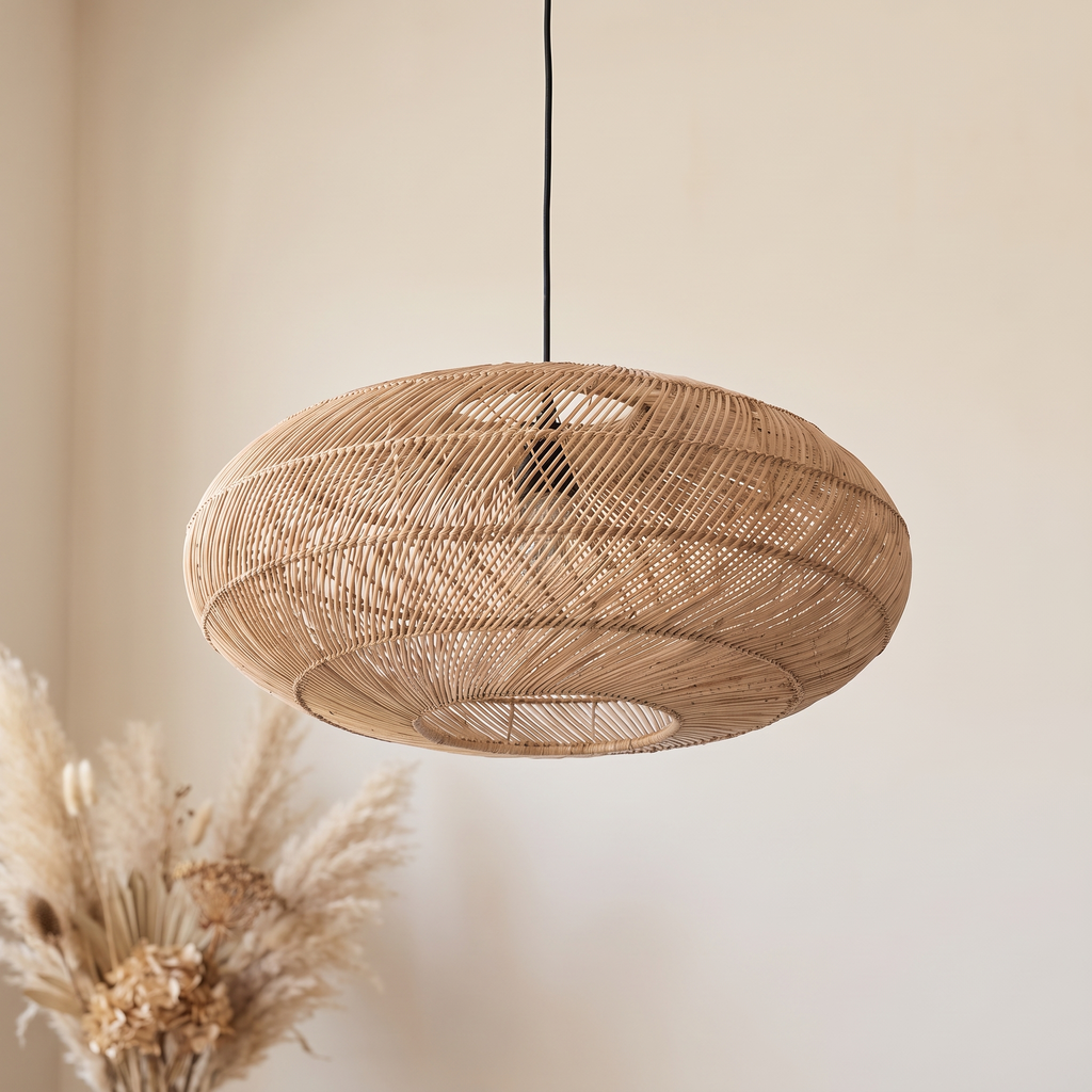 Suspension Soucoupe Rotin