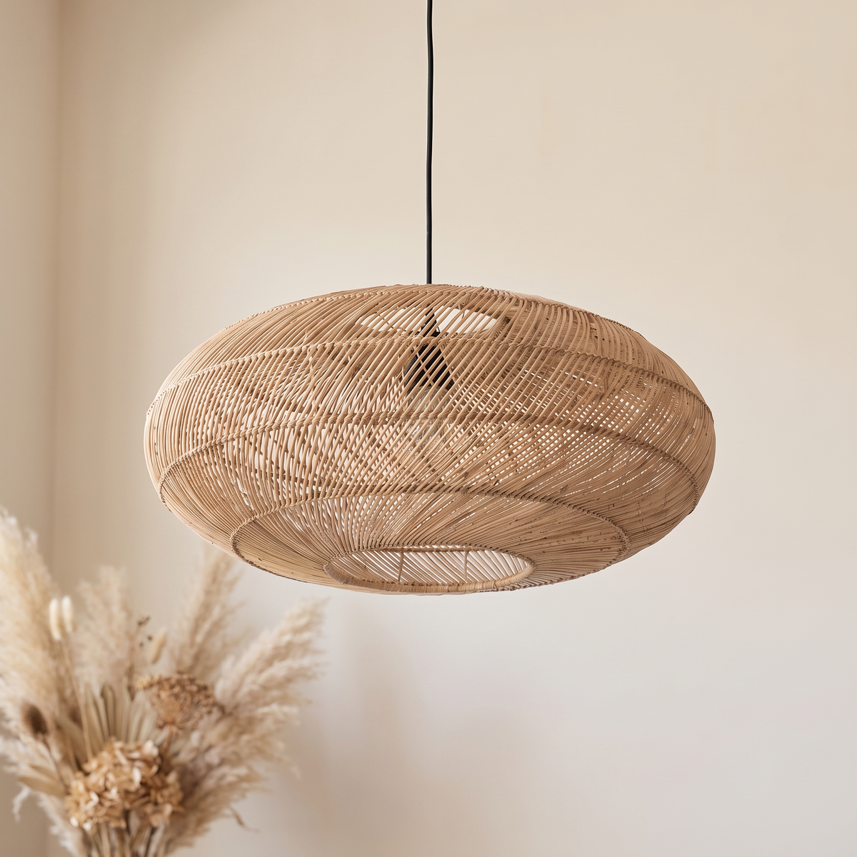 Suspension Soucoupe Rotin