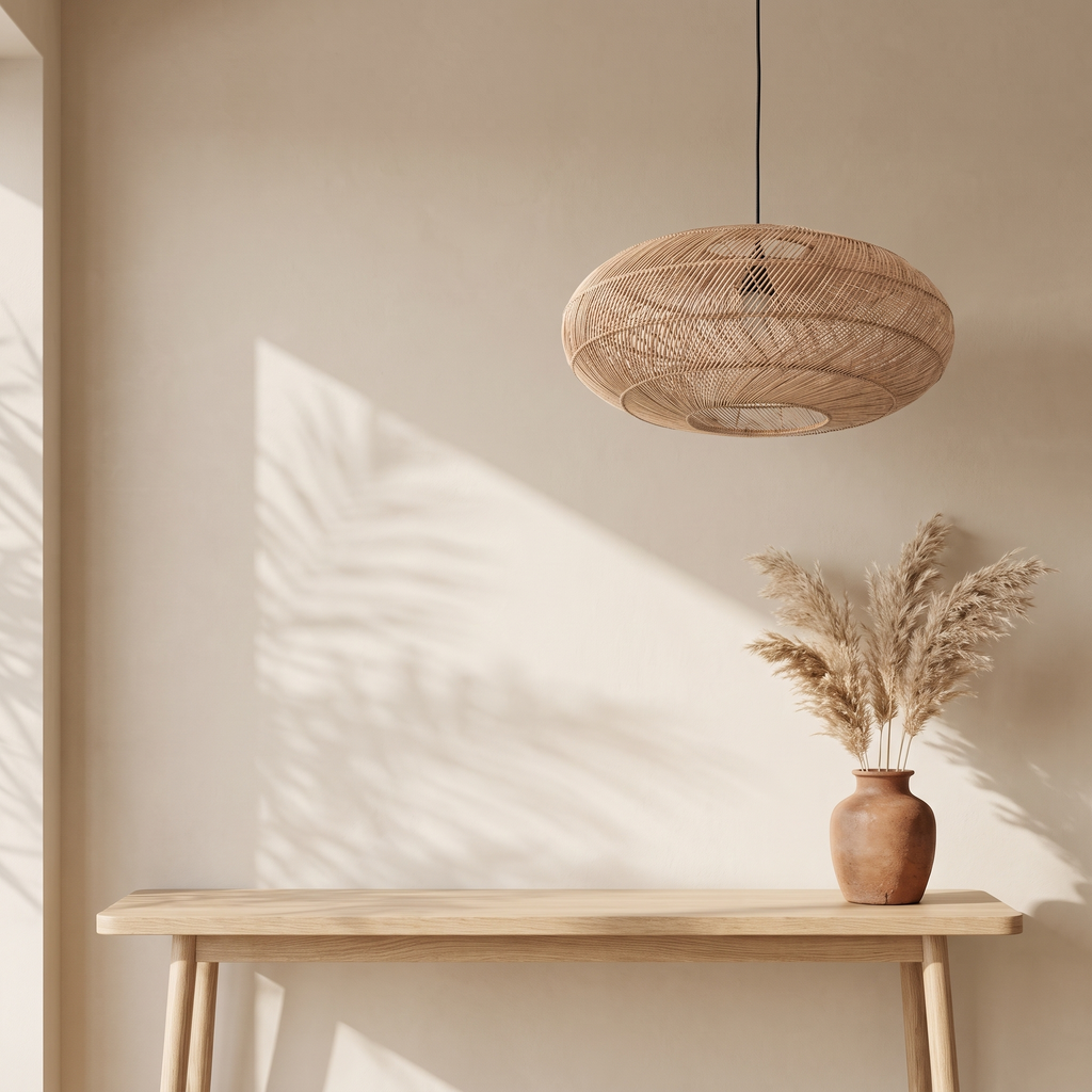 Suspension Soucoupe Rotin