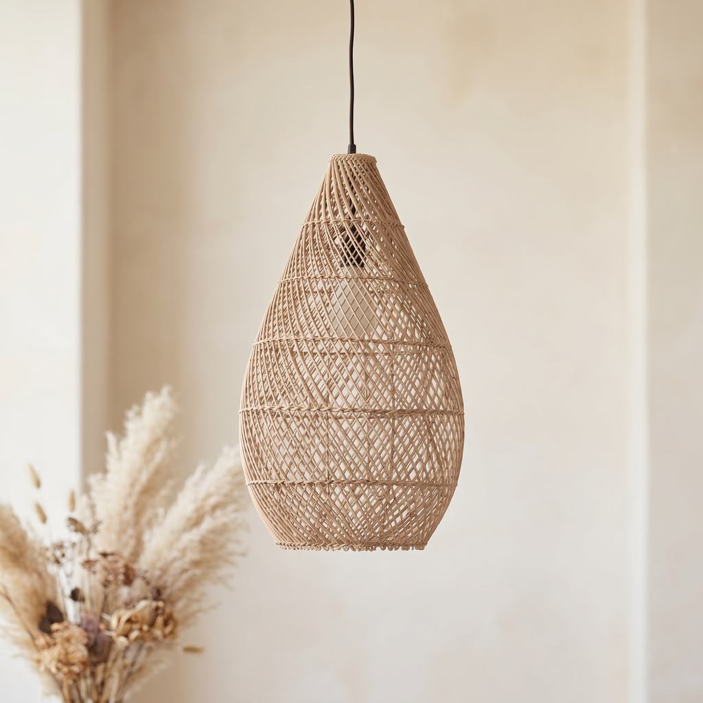 Suspension Goutte Rotin