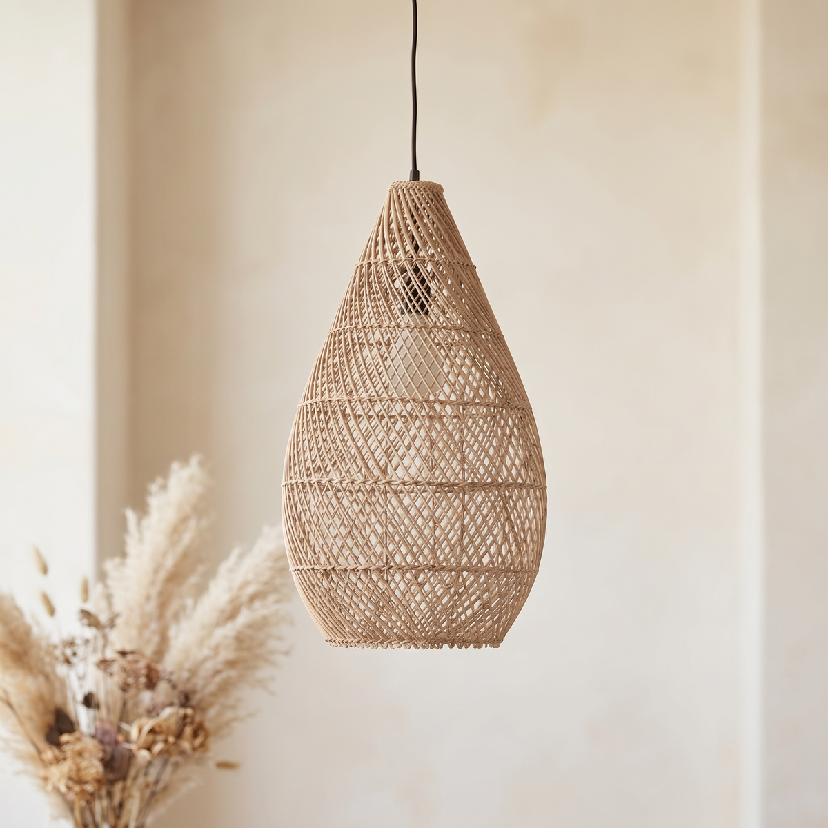 Suspension Goutte Rotin