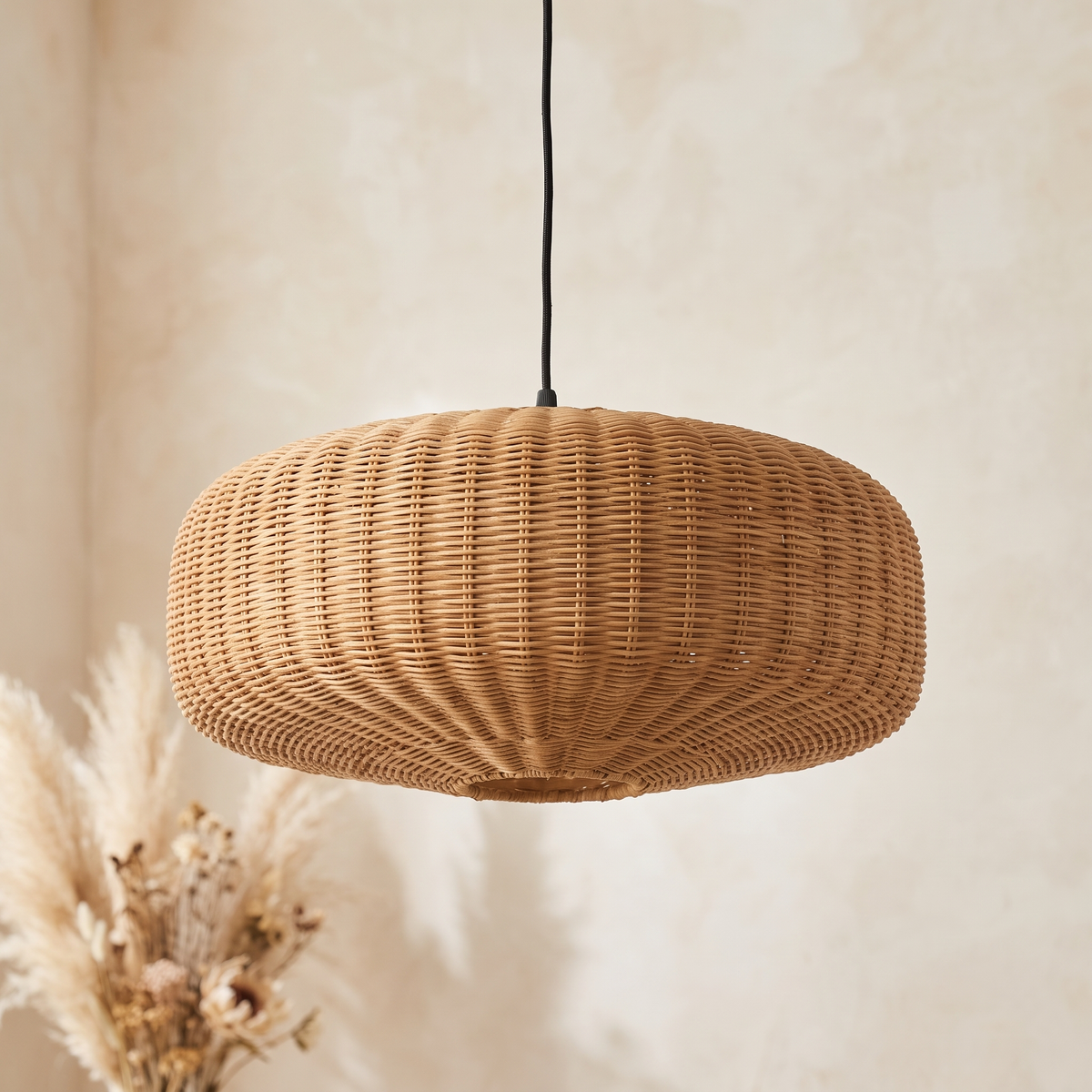 Suspension Tambour Arrondi Rotin