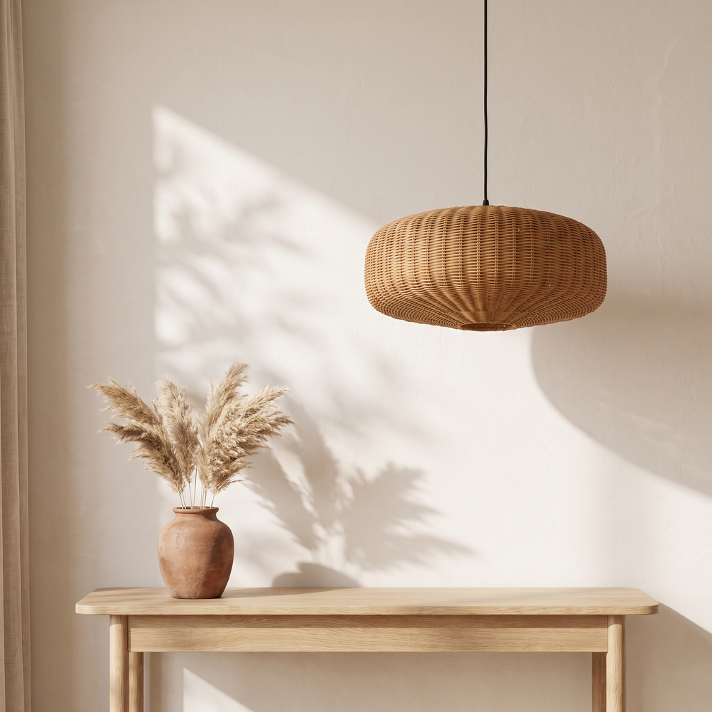 Suspension Tambour Arrondi Rotin