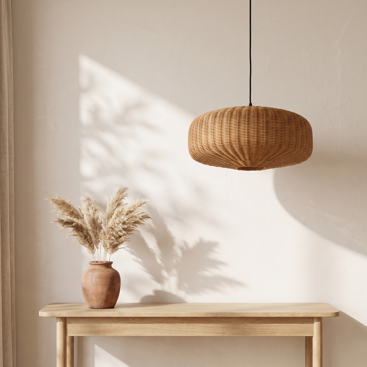 Suspension Tambour Arrondi Rotin