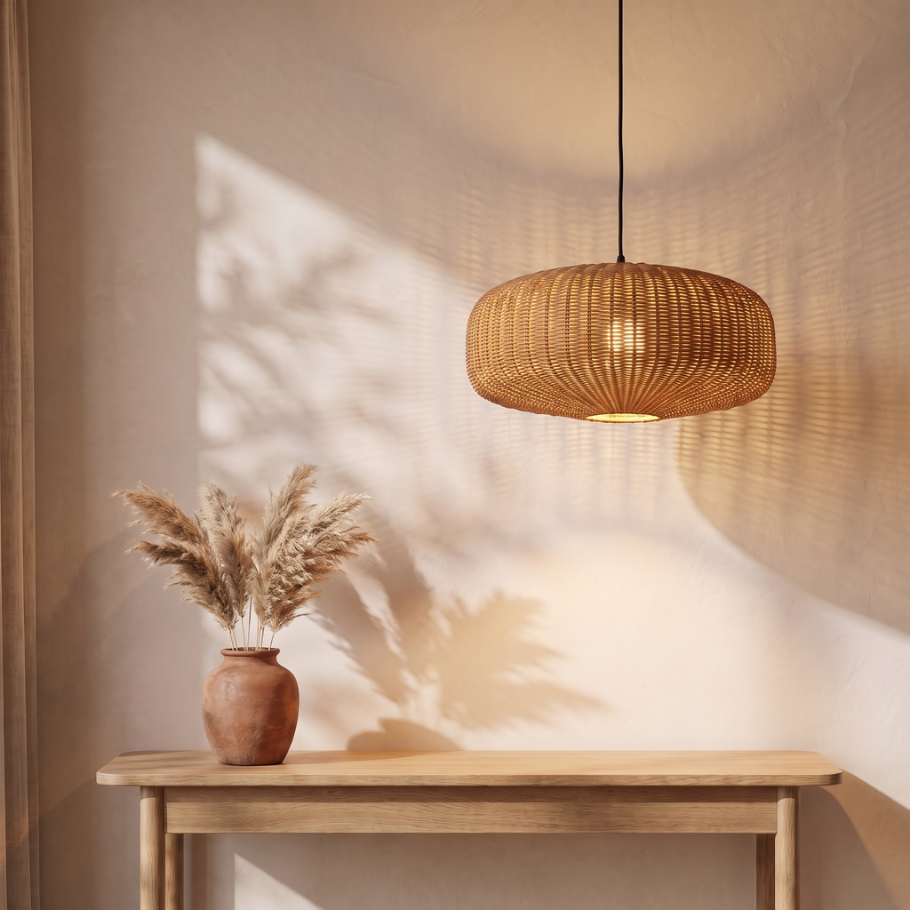 Suspension Tambour Arrondi Rotin