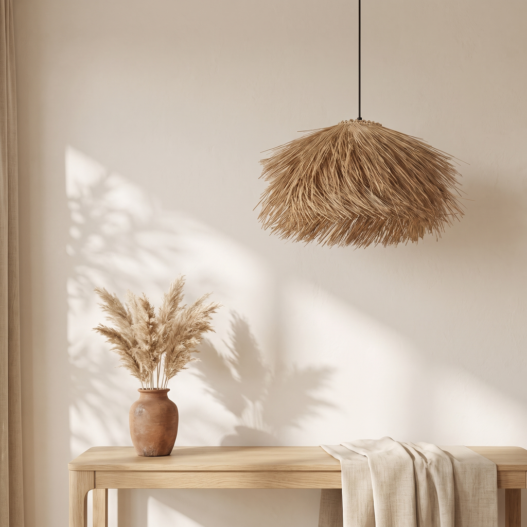 Suspension Paille Rotin