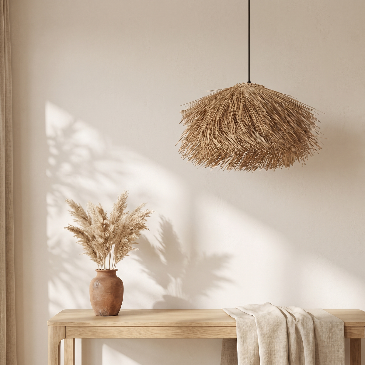 Suspension Paille Rotin