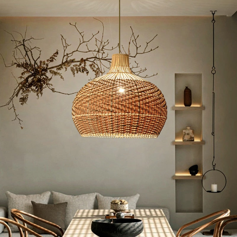 Suspension Rotin Vintage Rétro