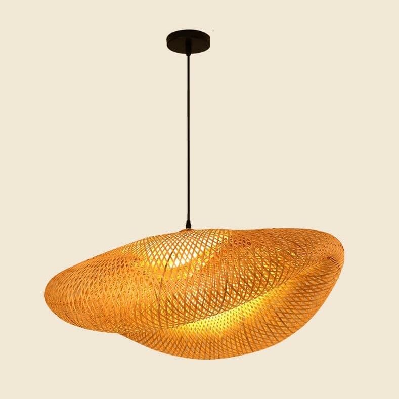 Suspension Rotin Ovale Asymétrique