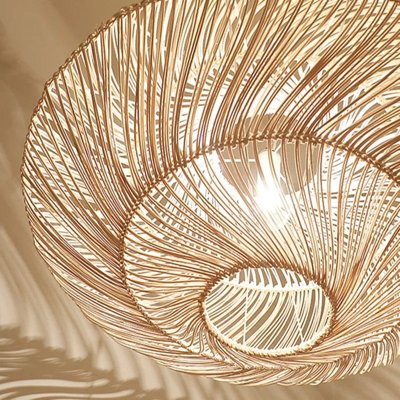 Suspension en Rotin Coquillage Design Japandi
