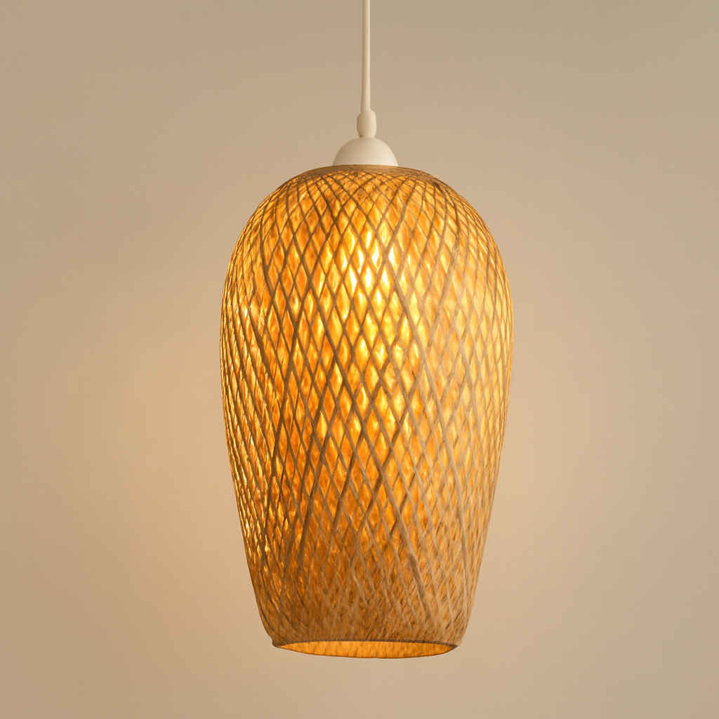 Suspension Rotin Grande Tulipe