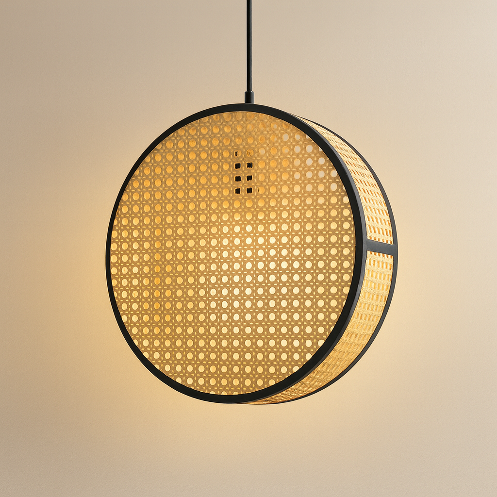 Suspension Rotin Forme Disque