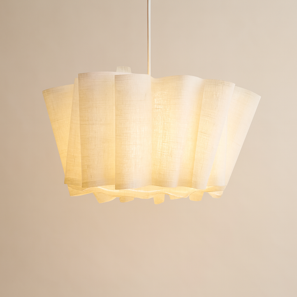 Suspension Plissée Wabi-Sabi en Tissu