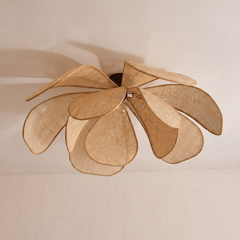 Plafonnier Fleur Rotin
