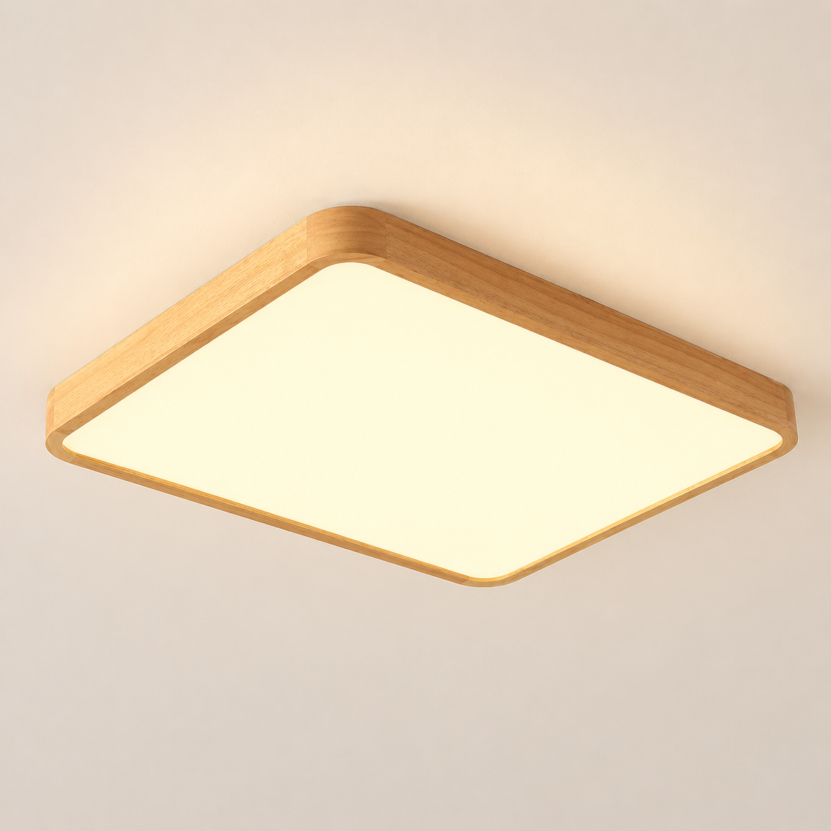 Plafonnier LED Rectangle Bois Design