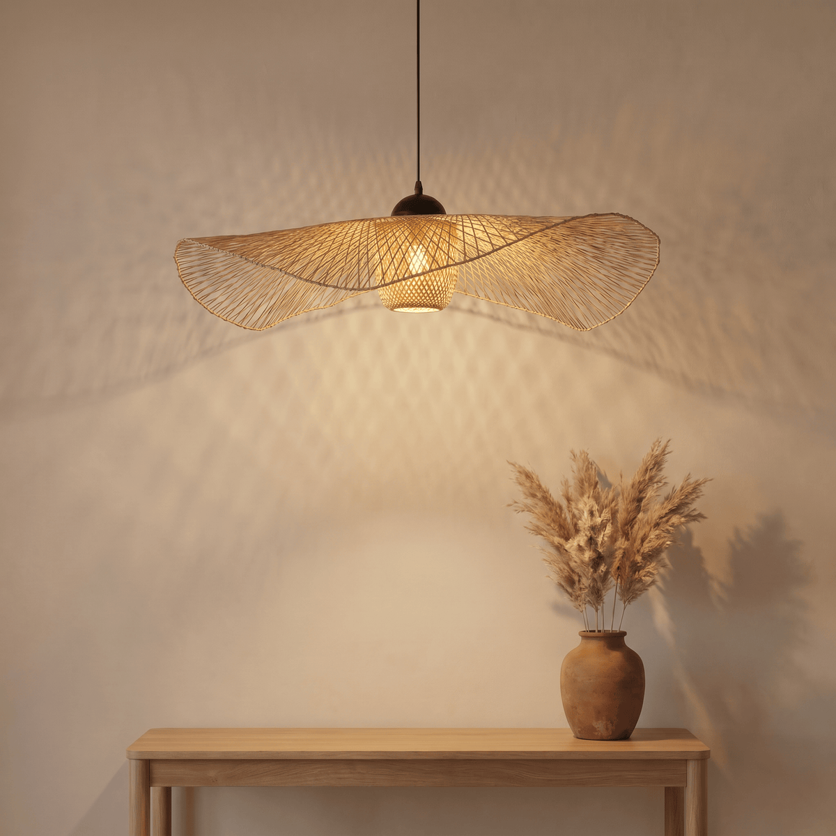 Suspension Ailes avec Diffuseur Central Rotin