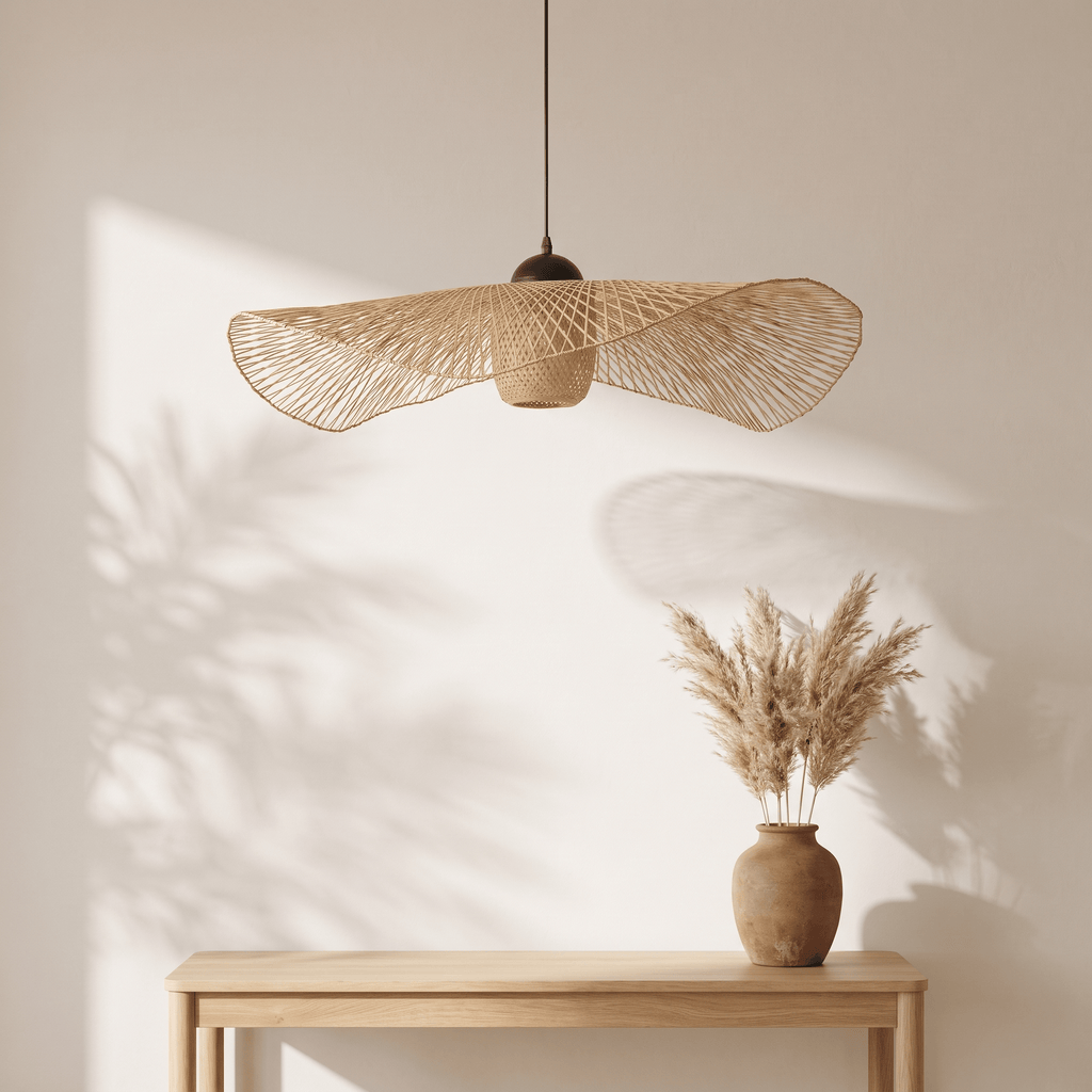 Suspension Ailes avec Diffuseur Central Rotin