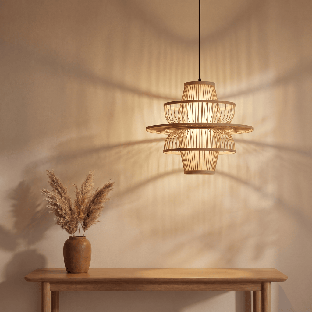 Suspension Design Alvéolaire Bambou