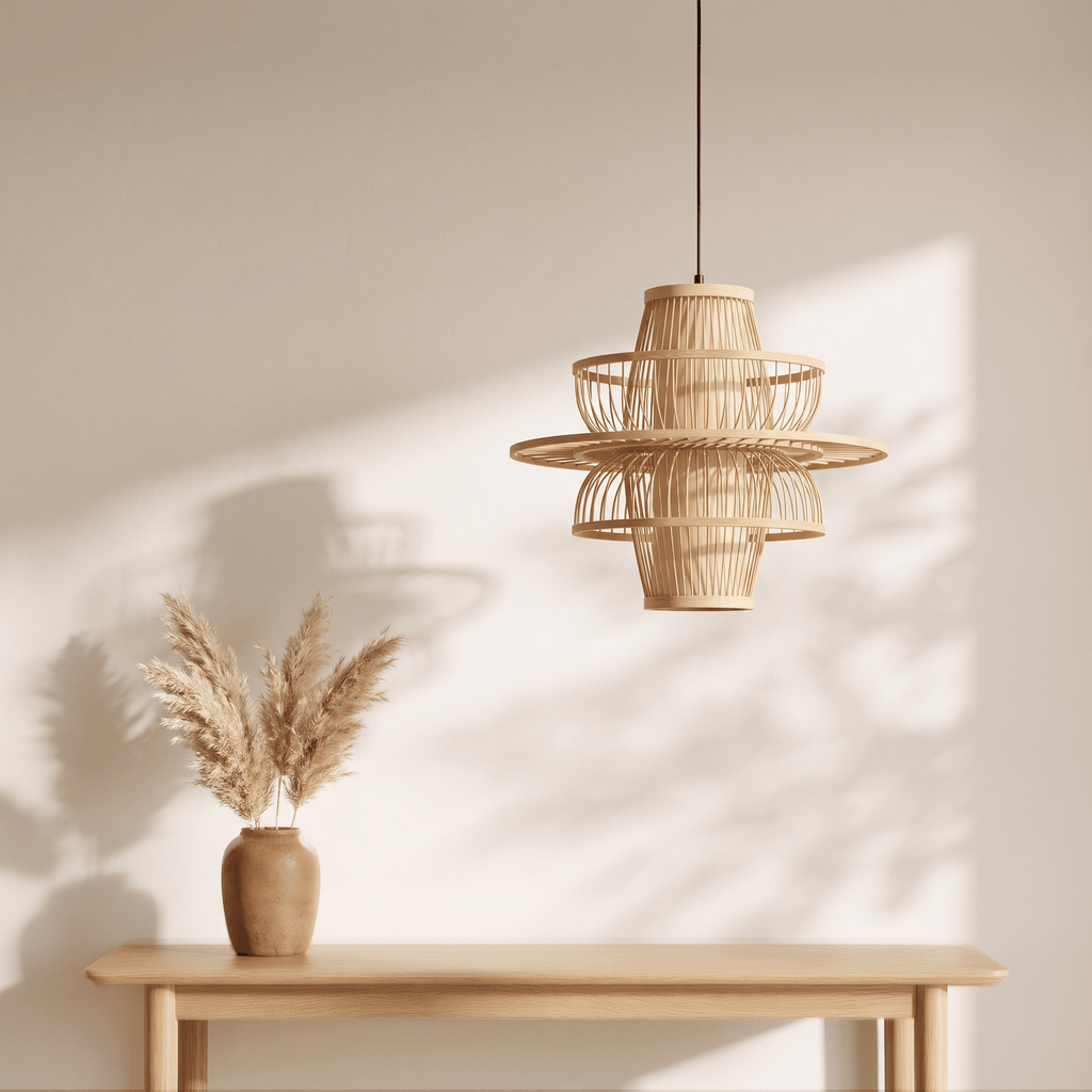 Suspension Design Alvéolaire Bambou