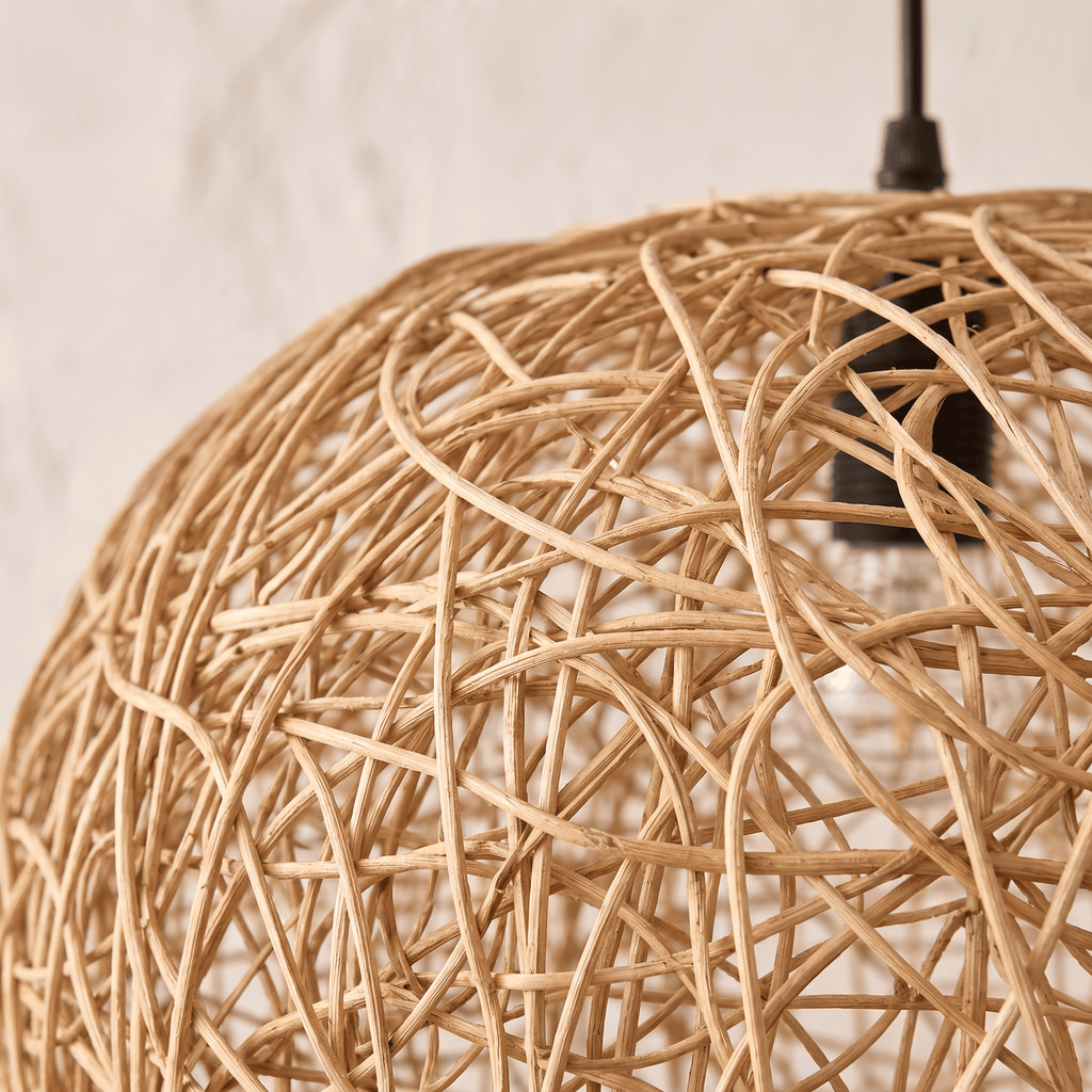 Suspension Boule Entrelacée Rotin