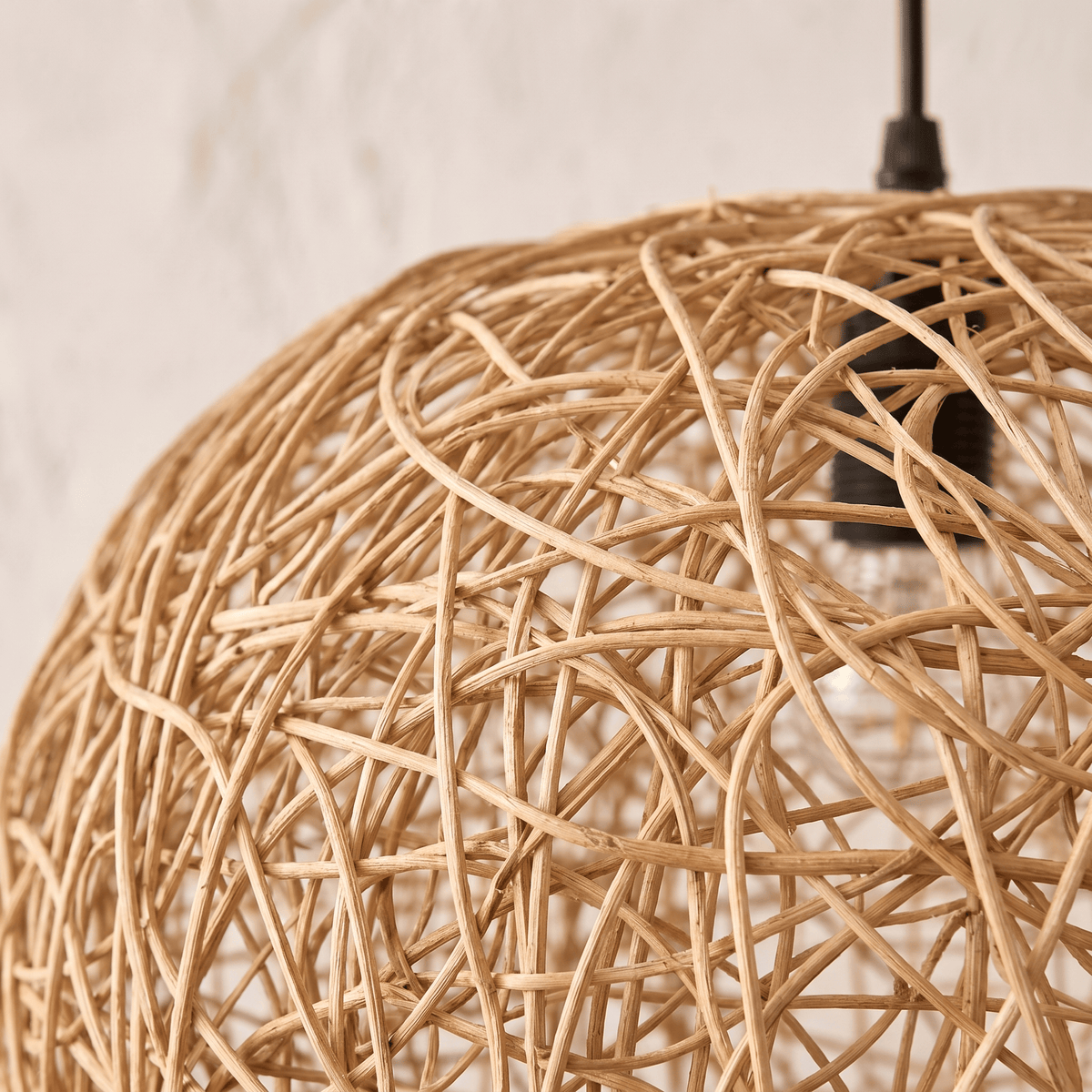 Suspension Boule Entrelacée Rotin