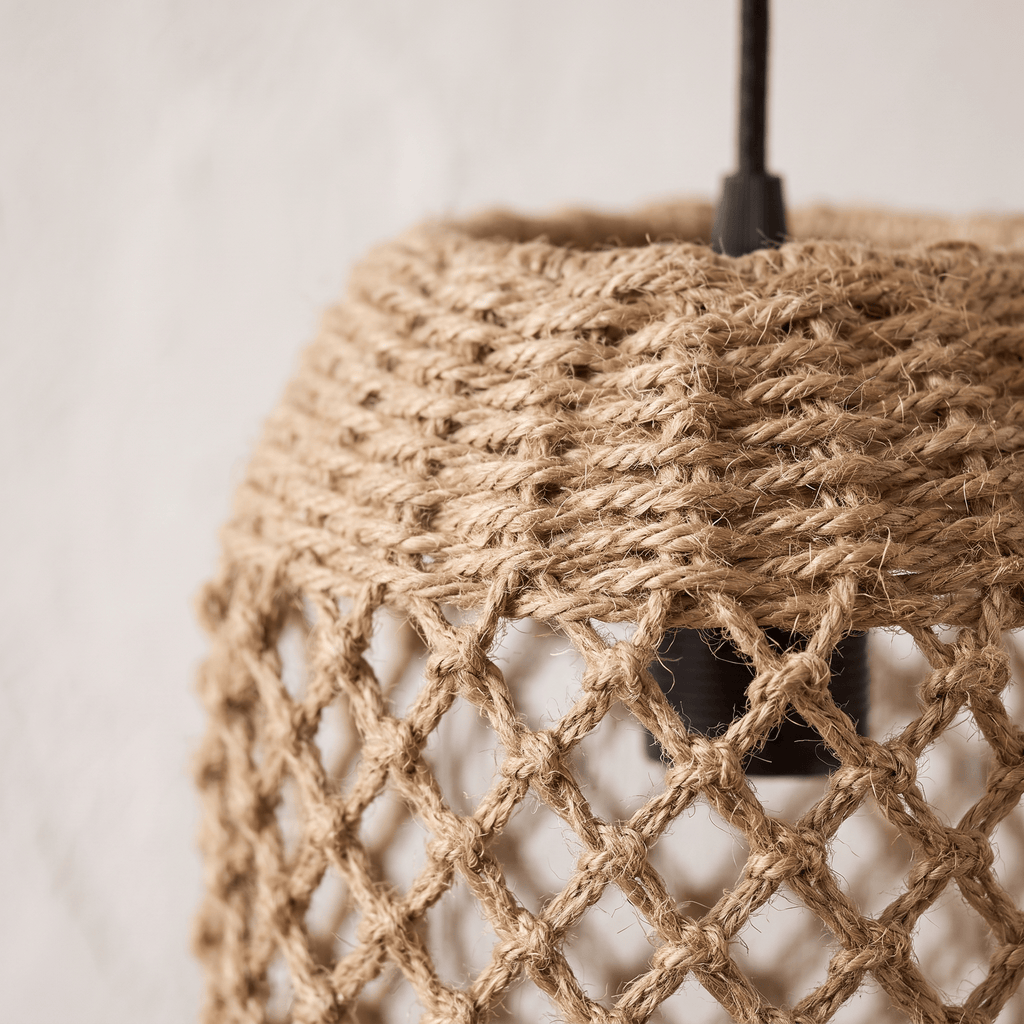 Suspension Cloche Droite Compacte Rotin