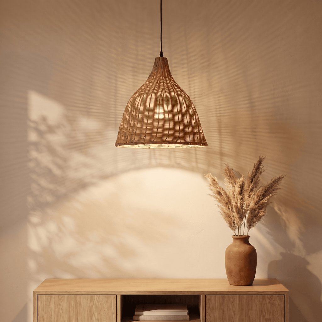Suspension Cloche pour Cuisine Rotin
