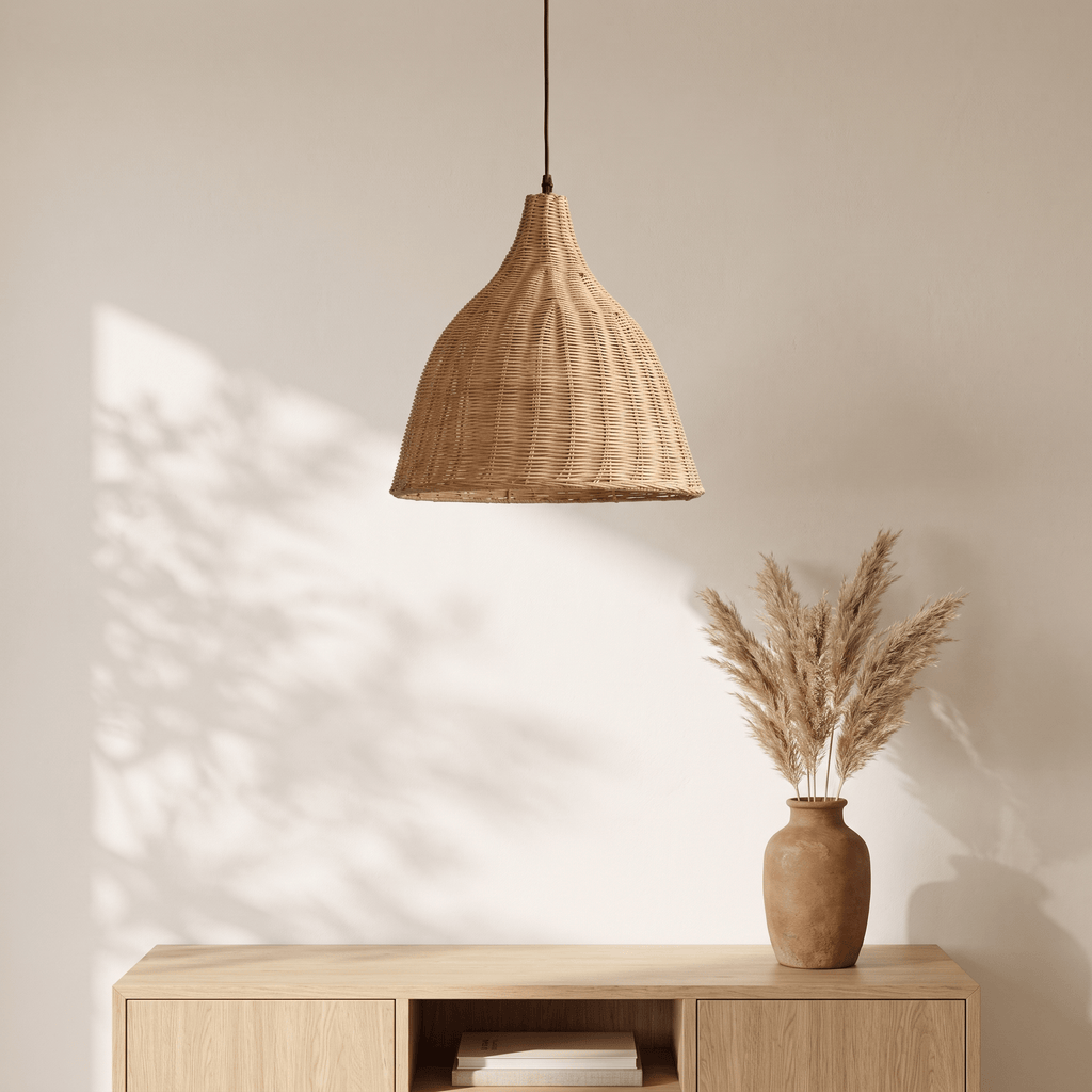 Suspension Cloche pour Cuisine Rotin