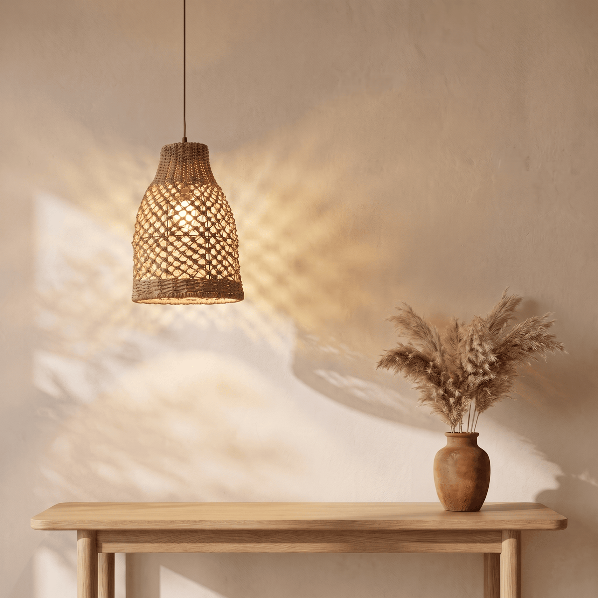 Suspension Cloche Ventue Rotin