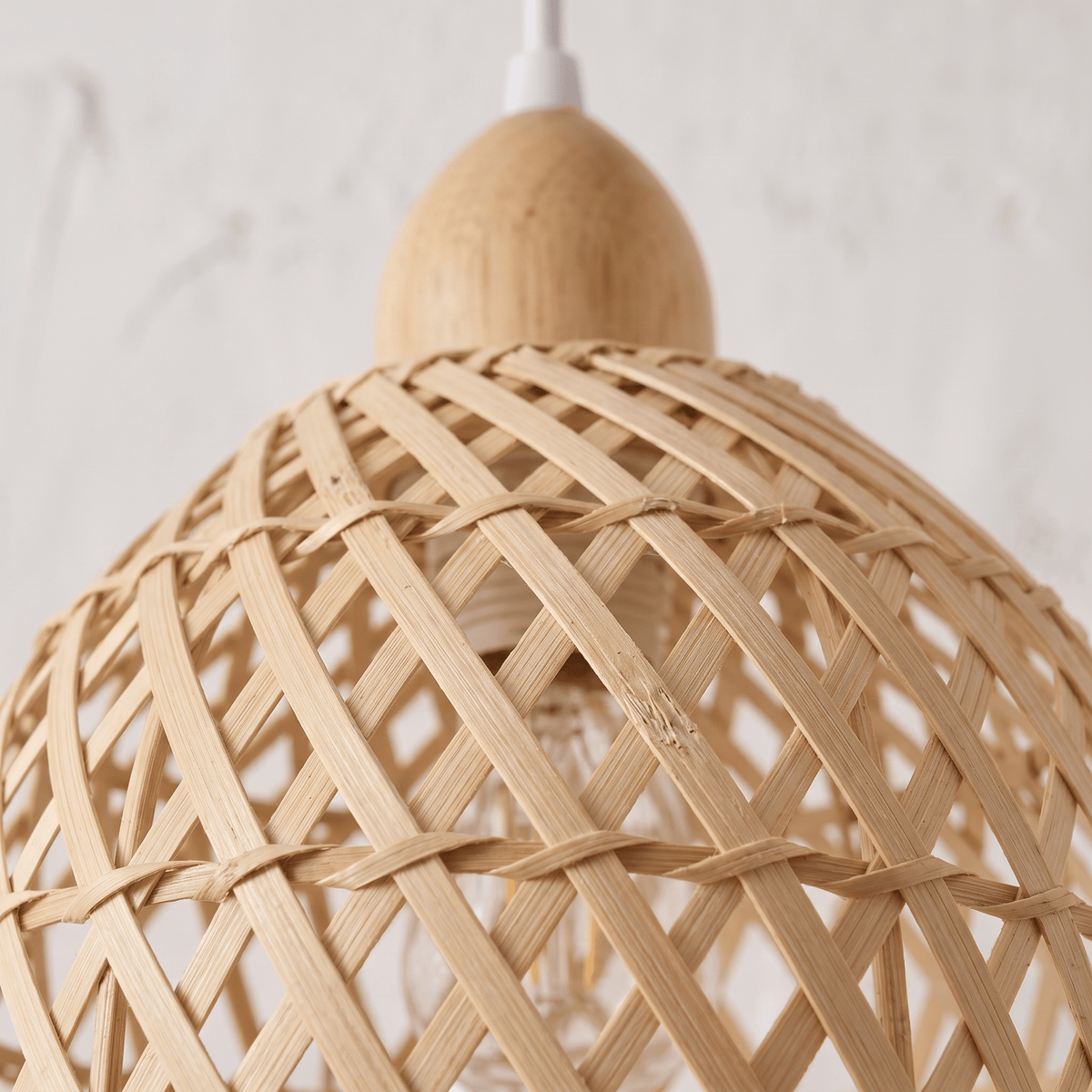 Suspension et Cloche Base Bois Bambou